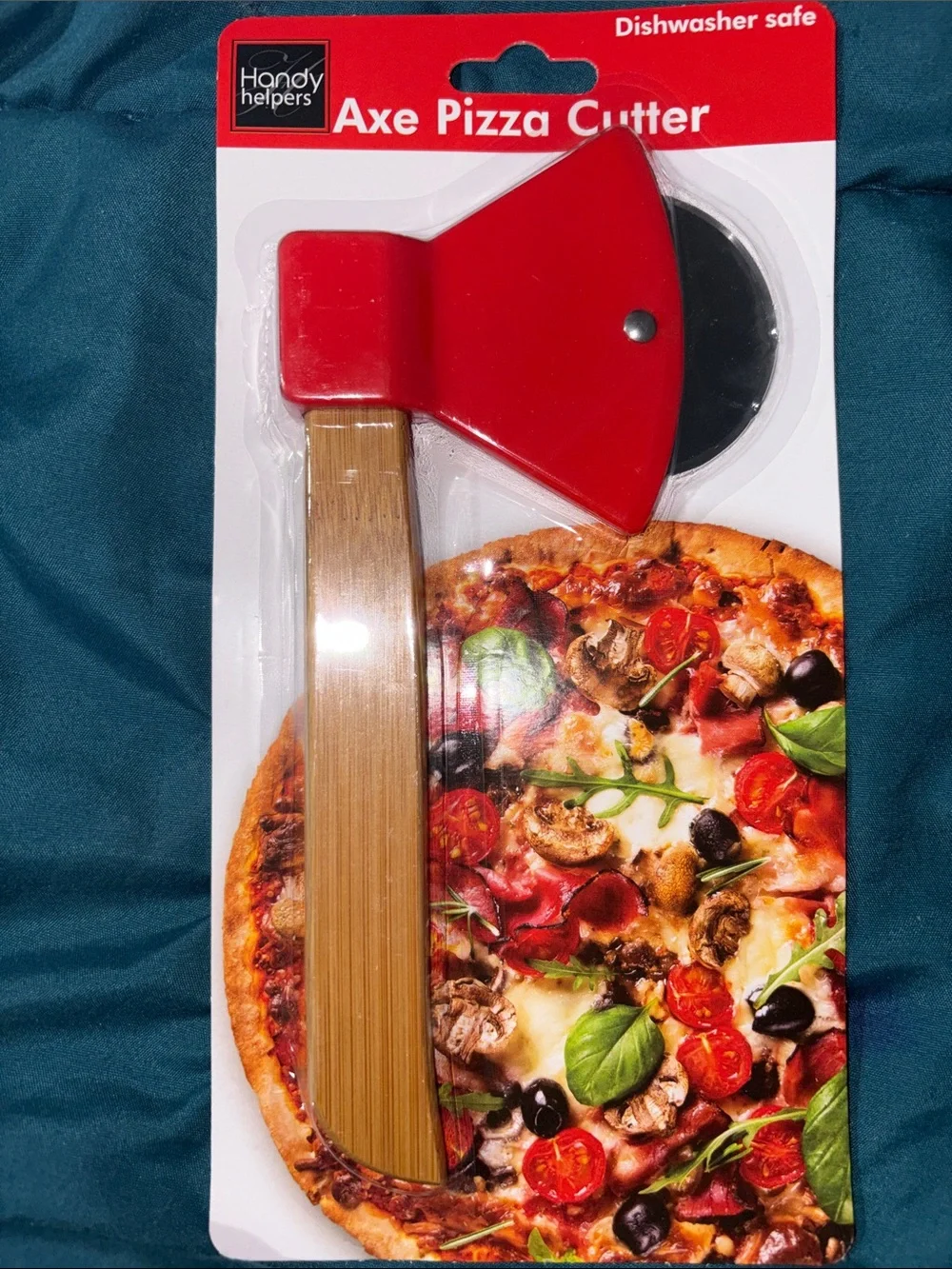 Red Axe Pizza Cutter - Ergonomic Handle Fire fighter / Lumberjack 🧑‍🚒 Gift